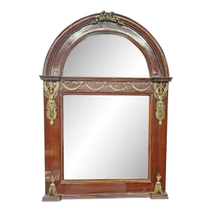 Monumental French Neoclassical Ormolu Mounted Mahogany Mirror