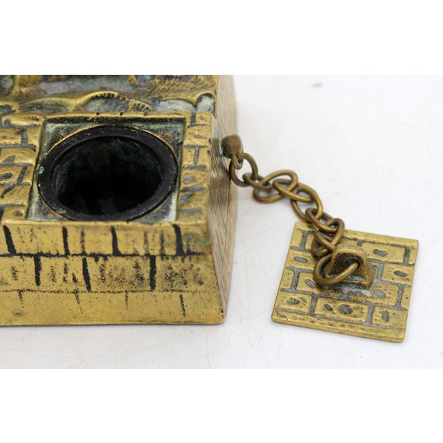 Metal 1924 English Brass Ship Inkstand For Sale - Image 7 of 7