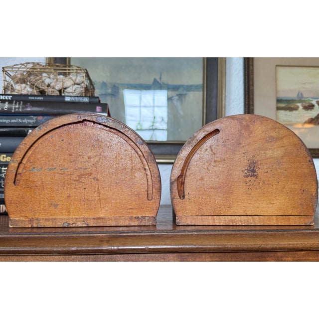 Mid 20th Century Handmade Wooden Shop Class Bookends, a Pair For Sale - Image 5 of 8
