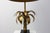 Hollywood Regency Brass Palm Tree Table Lamp with Black Shade, France, 1970s For Sale - Image 9 of 14