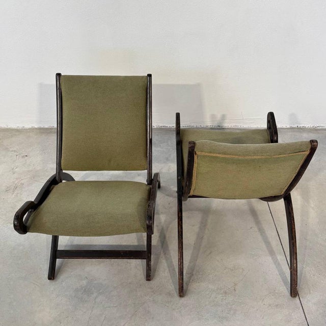 1950s Vintage Ninfea Folding Armchairs by Gio Ponti for Fratelli Reguitti, 1950s, Set of 2 For Sale - Image 5 of 8