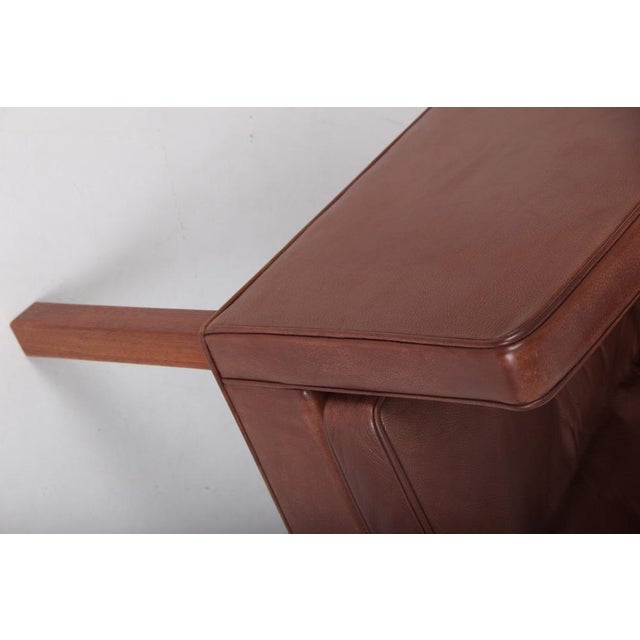 Model 2204 Wing Chair in Brown Leather by Børge Mogensen for Fredericia, 1974 For Sale - Image 11 of 14