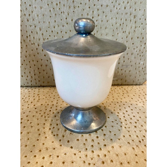 Vintage Labrazel Ceramic and Pewter Jar With Cover, Made in Italy For Sale - Image 9 of 9