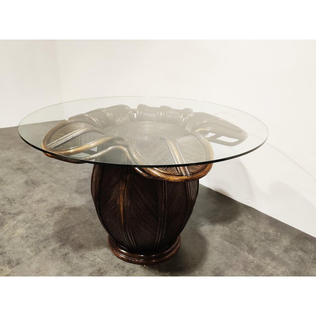 Vintage Bamboo Dining Table, 1970s For Sale - Image 11 of 12