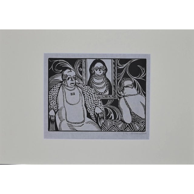 The Meeting is an original Modern artwork realized by Hermann-Paul (Paris,1864 – 1940). Original Woodcut print on paper....