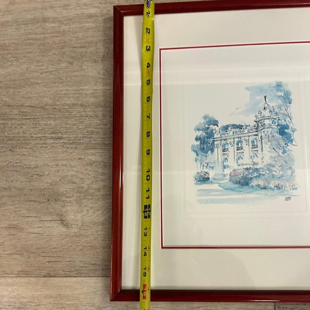 Vintage Pierre Pages Fine Art Watercolor Print, Signed For Sale - Image 4 of 5