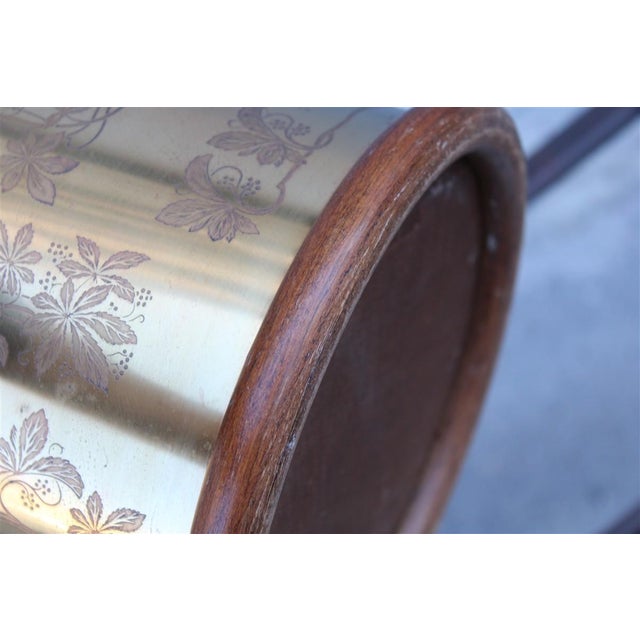 Brass and Wood Plant Basket, Italy, 1970s For Sale - Image 9 of 12