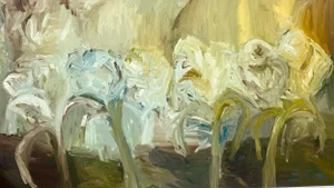 "Monumental Flowers" Original Abstract Large Floral Oil Painting by Francesca Owen