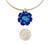 Metal Flora Pendant, Lapis Flower With Emerald & 14k Gold For Sale - Image 7 of 11