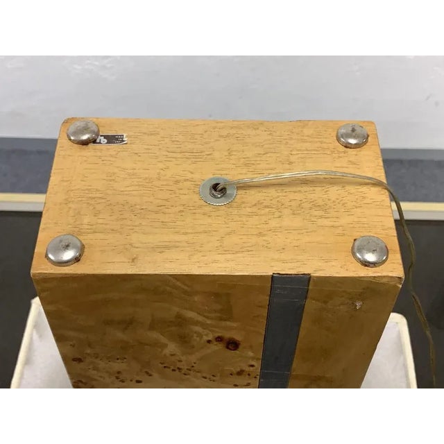 Mid-Century Italian Poplar Briar and Chrome Table Lamp by Tommaso Barbi, 1970s For Sale - Image 17 of 18