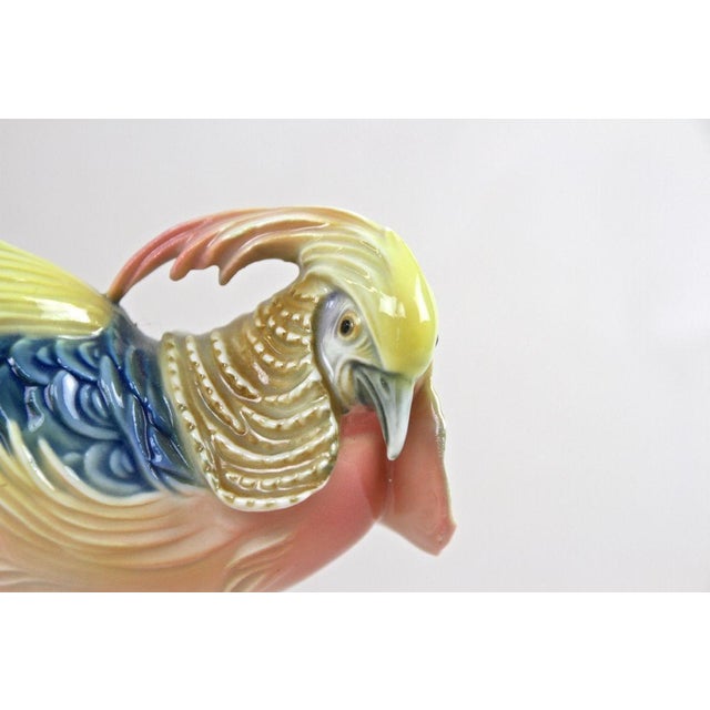 Golden Pheasant Porcelain Figurine by F. Karl Ens, Germany, 1920s For Sale - Image 12 of 18