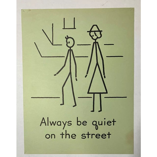 Illustration Vintage 1940s 2-Sided Good Manners Poster in 16x20 Mat: Don't Spoil a Good Time For Sale - Image 3 of 3