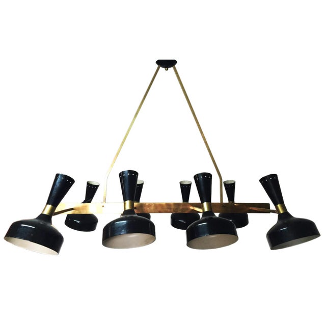 2000 - 2009 Large Stilnovo Style Chandelier With 8 Arms & Diabolo For Sale - Image 5 of 5