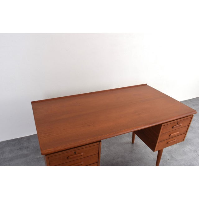 Mid-Century Danish Teak Executive Desk, 1960s For Sale - Image 14 of 18