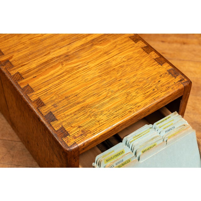Industrial Vintage Oak Desktop Card Catalog For Sale - Image 3 of 7