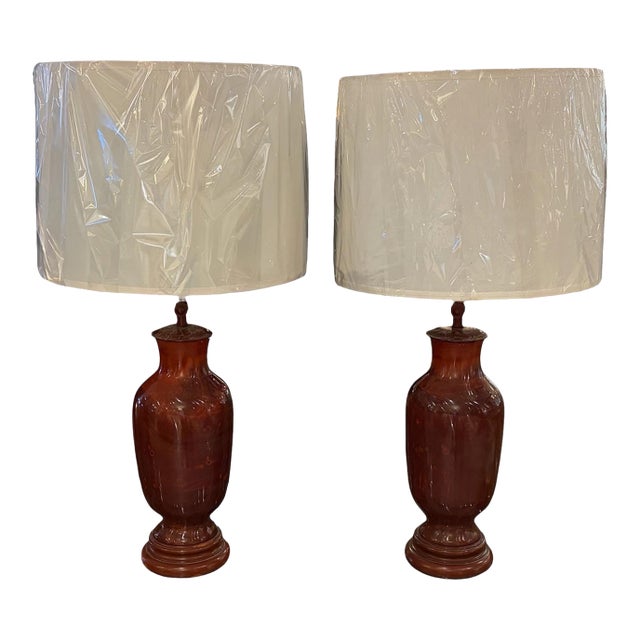 Mid 20th Century Hollywood Regency Attributed Marbro Table Lamps - a Pair For Sale