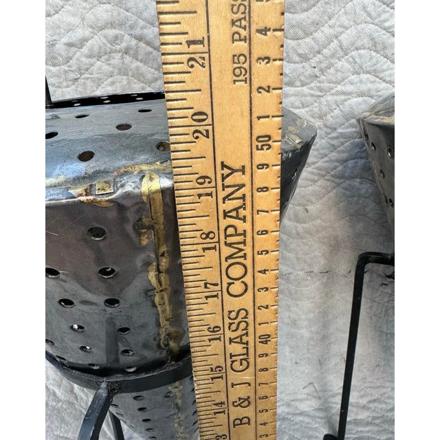 Industrial Vintage Industrial Candle Holders and Stands - a Pair For Sale - Image 3 of 11