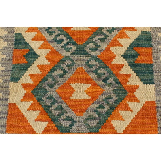Textile 1990s Tribal Kilim Rust Purple Wool Rug - 2'2" X 3'0" For Sale - Image 7 of 7