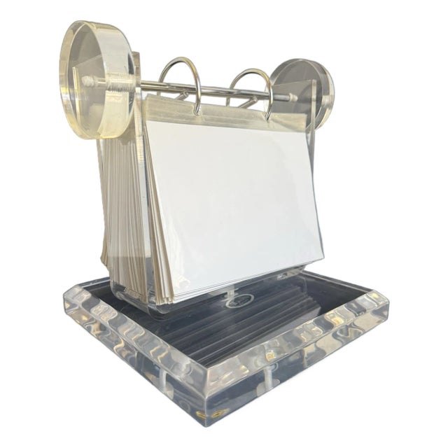Mid-Century Modern Lucite Rotating Photo Rolodex For Sale