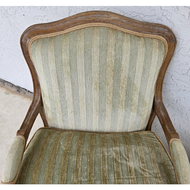 Plush Velvet French Country Fauteuil Armchairs Pair For Sale - Image 14 of 15