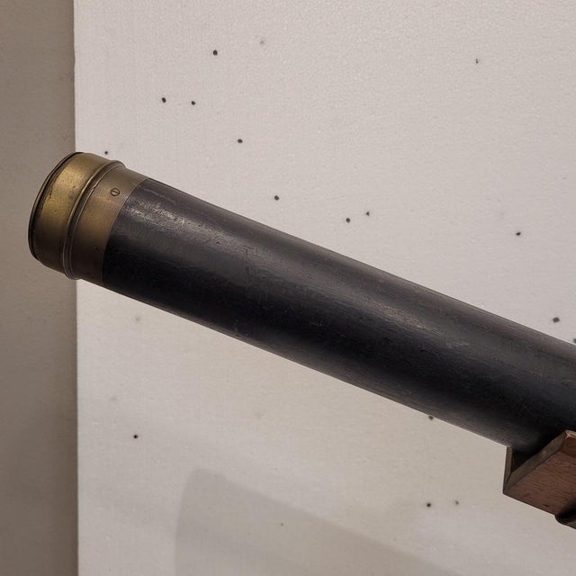 Tabletop Refracting Telescope in Wood and Leather, France, 1930s For Sale - Image 12 of 18