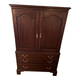 1990s Henkel Harris Chippendale TV Armoire For Sale