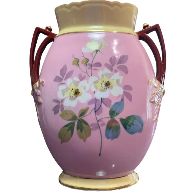 Antique Porcelain Floral and Windmill Vases Set of 3 For Sale - Image 9 of 18