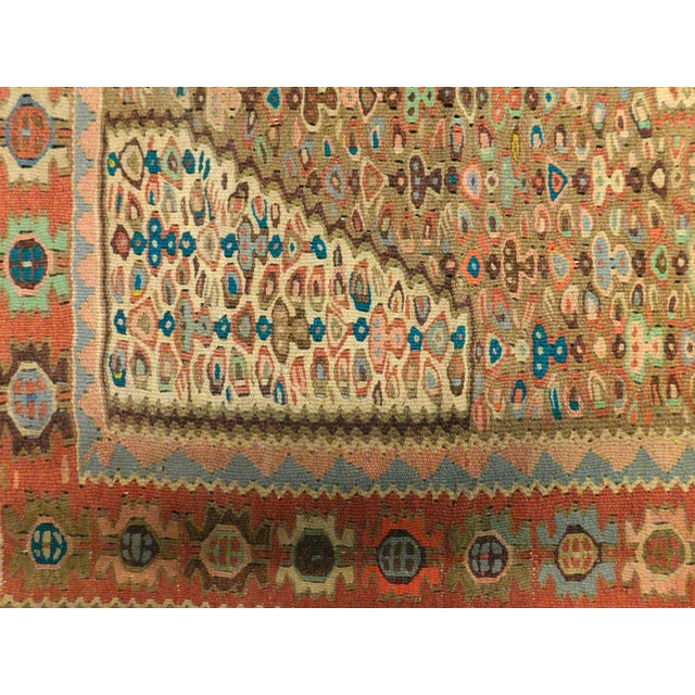 Persian Vintage Handwoven Persian Kilim. 4'x 5' For Sale - Image 3 of 12