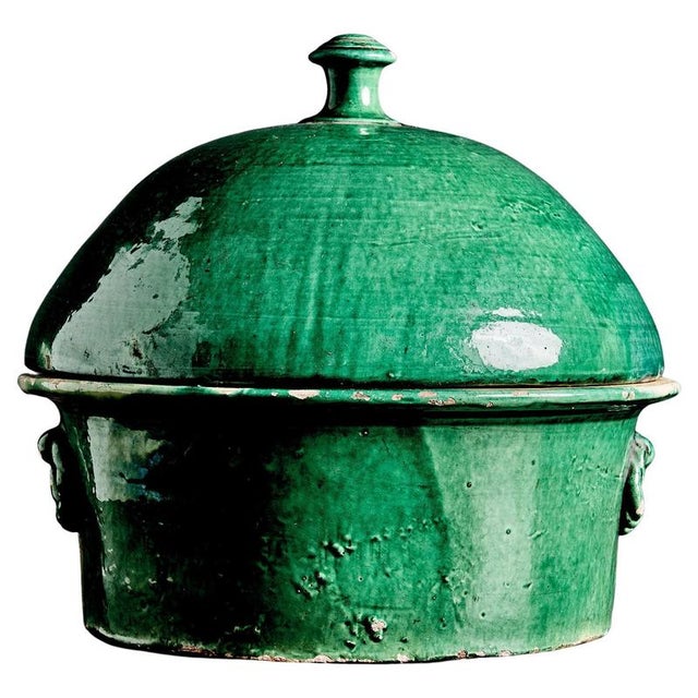 Large Green-Glazed Storage Pot, France, 19th Century For Sale - Image 12 of 12