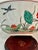 Vintage 10” Hand-Painted Porcelain Lotus & Dragon Centerpiece Bowl With Ming Style Wood Stand For Sale - Image 4 of 11