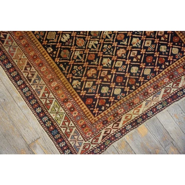 1890s Brown Geometric Antique Caucasian Shirvan Islamic Prayer Rug 3' X 5' Knotted Wool Carpet For Sale - Image 9 of 9