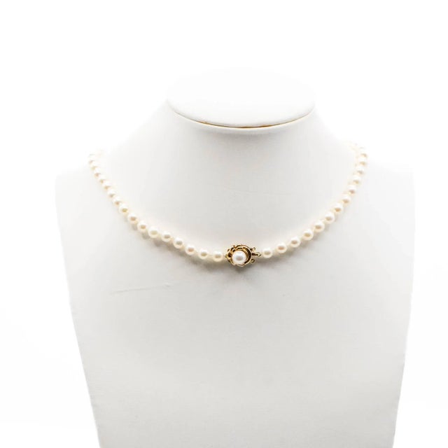 Vintage Akoya Pearl Necklace With 14K Gold Clasp. Akoya pearls are rare and beautiful and this necklace is no exception....