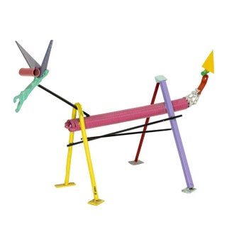 Peter Shire, Post Modernist Color Pop Art Metal Dog Sculpture Memphis Milano Peter Shire LA, 1987 For Sale