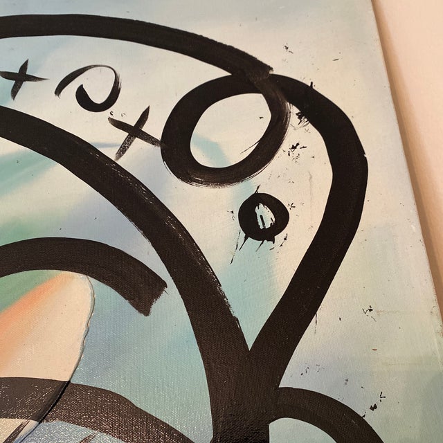 Textile Oversized Original Peter Keil Abstract Floral Painting on Canvas For Sale - Image 7 of 10