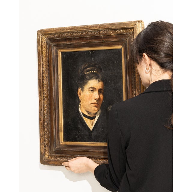 This 19th century painting from France is an oil on canvas. Its form follows honest, well-proportioned lines typical of...