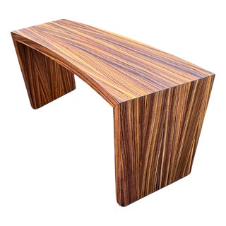 Postmodern Waterfall Desk with Macassar Finish, 1980s For Sale