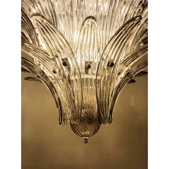 Glass 21st Century Smoky Murano Tiered Palmette Chandelier by Fabio LTD For Sale - Image 7 of 7