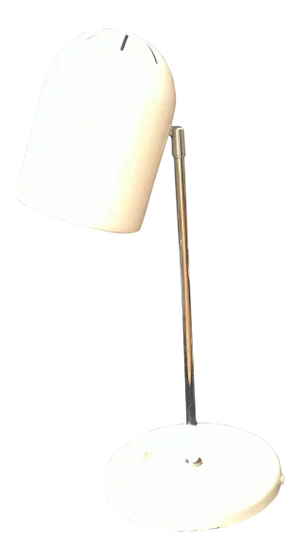 Vintage Mod Modern White Push Button Desk Lamp in the Style of Herbert Terry