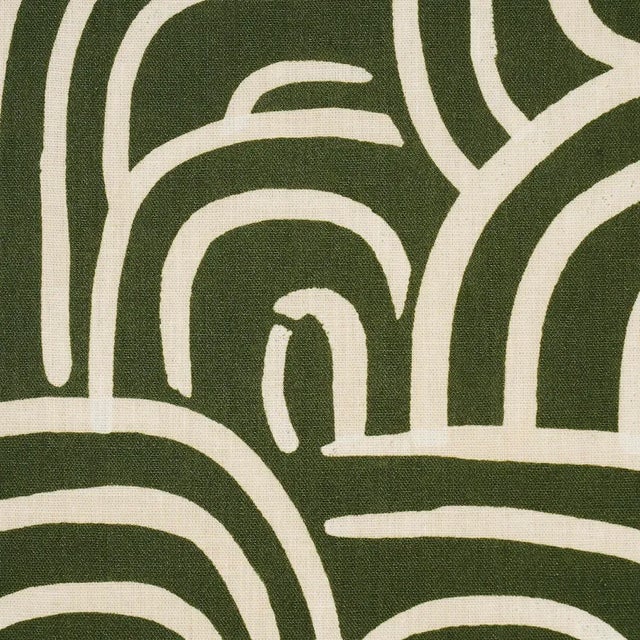 Contemporary SAMPLE - Schumacher X Backdrop New Beat Fabric In Olive For Sale - Image 3 of 5
