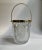 Mid Century Clear Crystal Diamond Point & Gold Handled Ice Bucket For Sale - Image 12 of 13
