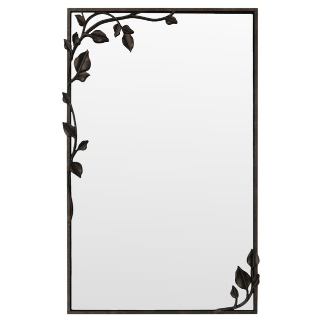 Warm Black Graceful Leaf Mirror Wall Mirror For Sale