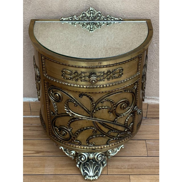 Antique Louis XVI Style Pair of Bronze / Brass Vitrine Cabinets or Nightstands For Sale - Image 18 of 18