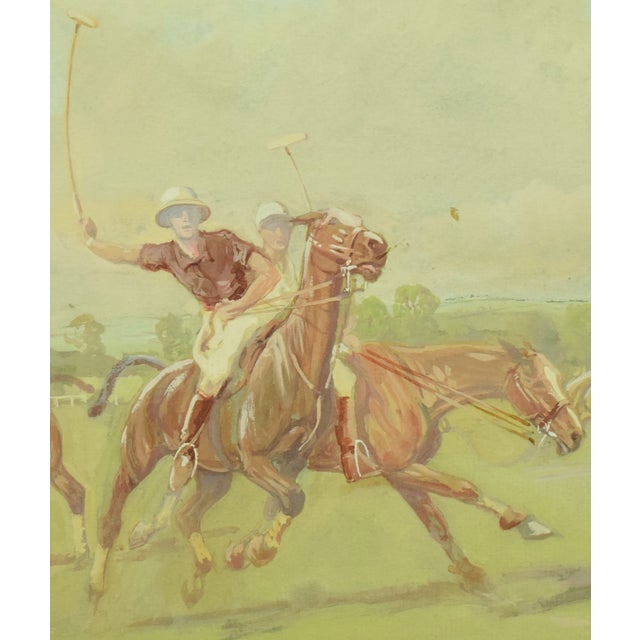 "Against the Boards" Original C1975 Polo Pastel Gouache by Eric Meade-King For Sale In New York - Image 6 of 9