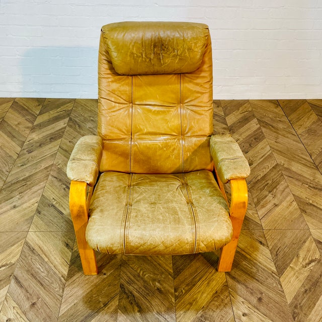 Mid-Century Leather Lounge Chair by Skoghaug, 1970s For Sale - Image 12 of 18