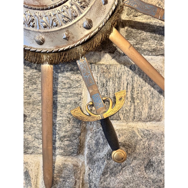 1960s Mid- Century Spanish Toledo Sword & Shield Wall Plaque For Sale - Image 5 of 18