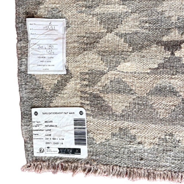 Large Handwoven Wool Kilim Rug with Geometric Pattern, 1990s For Sale - Image 6 of 8