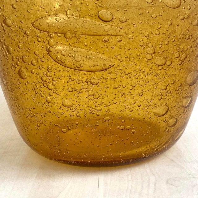 Champagne Bucket in Ochre-Colored Blown Glass from Biot Glassworks, 1970s For Sale - Image 6 of 7