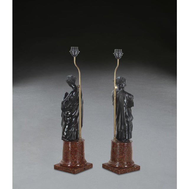Neo-Classical Figural Lamps, 1880, Set of 2 For Sale - Image 4 of 9