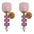 1990s Pink and Purple, Mid-Century Modern, Murano Glass Sconces - a Pair For Sale
