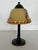 Metal Art Deco Scandinavian Table Lamp with Amber Glass Shade For Sale - Image 7 of 14